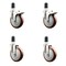 Service Caster 5 Inch 316SS Maroon Poly Swivel 1-5/8 Inch Stem Caster Lock Brake SCC, 2PK SS316TTLEX20S514-PPUB-MRN-2-S-2-158 - alternate 1